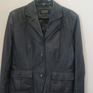 Coraggio Kollectons  Vintage Women's Black Italian Leather Jacket